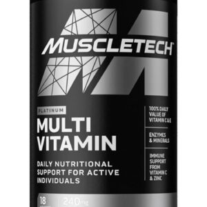 MuscleTech Platinum Multivitamin, Vitamin C for Immune Support, 18 Vitamins & Minerals, 60 Tablets (2415)