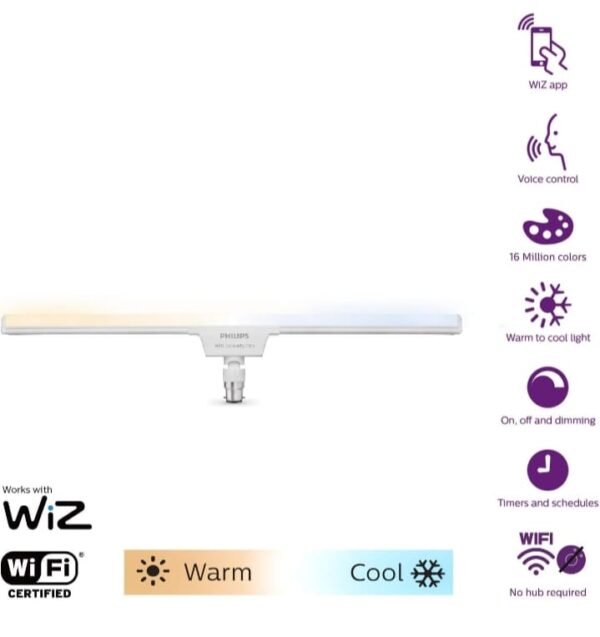 PHILIPS Smart Wi-Fi LED T-Beamer 20-Watt 2-Feet (Pack of 1, Shades of White + Tunable + Dimmable + Pre-Set Modes, Compatible with Amazon Alexa and Google Assistant, B22, Pack of 1) (3276) - Image 3