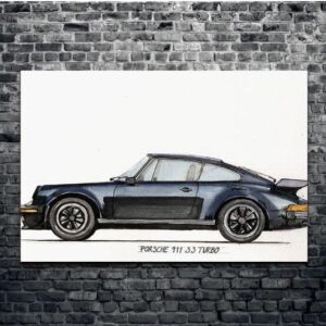 GADGETS WRAP Canvas Gallery Wrap Framed for Home Office Studio Living Room Decoration (22x14inch) - Porsche 911 930 Turbo (3210)