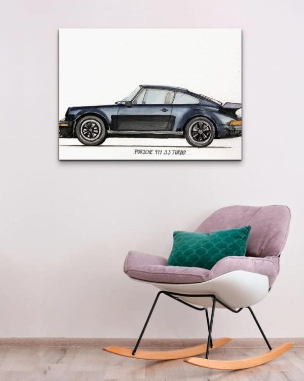 GADGETS WRAP Canvas Gallery Wrap Framed for Home Office Studio Living Room Decoration (22x14inch) - Porsche 911 930 Turbo (3210) - Image 3