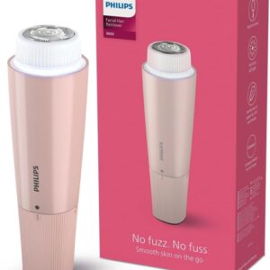 Philips Facial Trimmer for Women - SkinSafe with Hypo Allergenic Blades I Makeup must-have for glowing results I Self-sharpeing blades I Mirror & Light for Clean Trim I No Skin irritation I Cleaning brush I Travel Friendly I 2 Year Warranty - BRR454/00 (3369,3370)