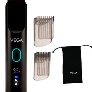 Vega SmartOne S1 Beard Trimmer for Men with Titanium Blade, Digital Display, 120 mins Runtime, IPX7 Waterproof & 40 Length Settings, 3 Unique Speed Mode Black (VHTH-30) ( 3541,3542,3543,3544,3546)