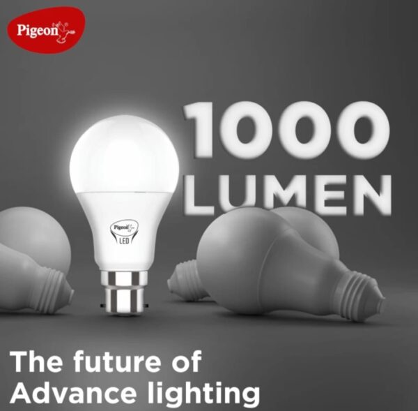 PIGEON 10WATT ROUND B22 LED BULB ( WHITE ) PACK OF 6 - Image 6