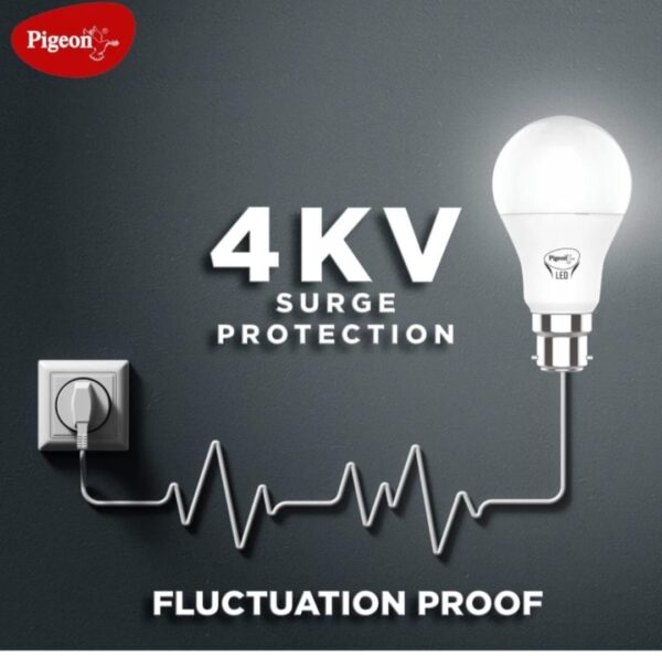 PIGEON 10WATT ROUND B22 LED BULB ( WHITE ) PACK OF 6 - Image 4