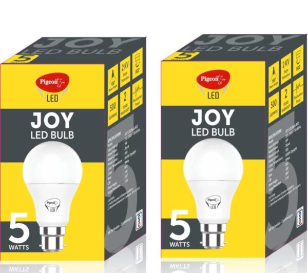 PIGEON JOY 5WATT LED BULB B22 (WHITE) PACK OF 2