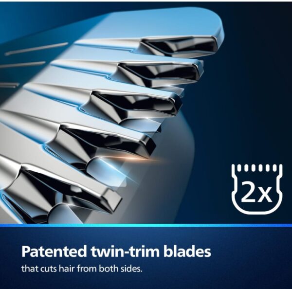 Philips India's No.1 Men's Trimmer| Patented Twin Trim Blades I Precision Trimming, 13-in-1 Modern Man Kit -Face, Body & Private Parts I 3 Year Warranty I120Min Runtime I 5 min Quick Charge MG7920/65 - Image 4