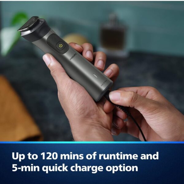 Philips India's No.1 Men's Trimmer| Patented Twin Trim Blades I Precision Trimming, 13-in-1 Modern Man Kit -Face, Body & Private Parts I 3 Year Warranty I120Min Runtime I 5 min Quick Charge MG7920/65 - Image 7