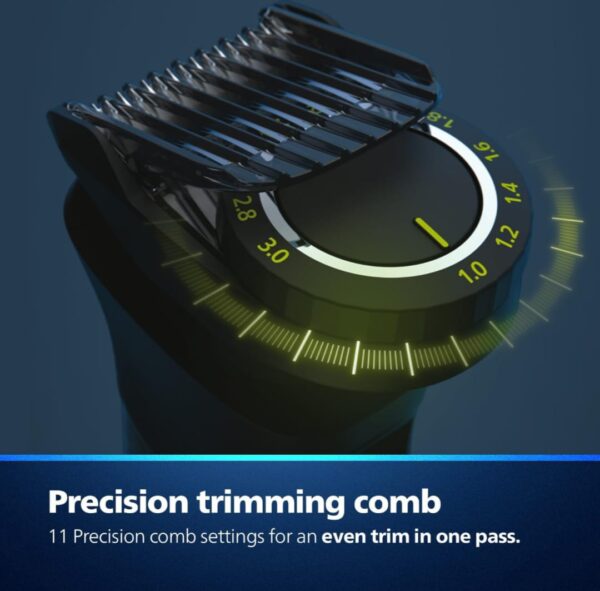 Philips India's No.1 Men's Trimmer| Patented Twin Trim Blades I Precision Trimming, 13-in-1 Modern Man Kit -Face, Body & Private Parts I 3 Year Warranty I120Min Runtime I 5 min Quick Charge MG7920/65 - Image 8
