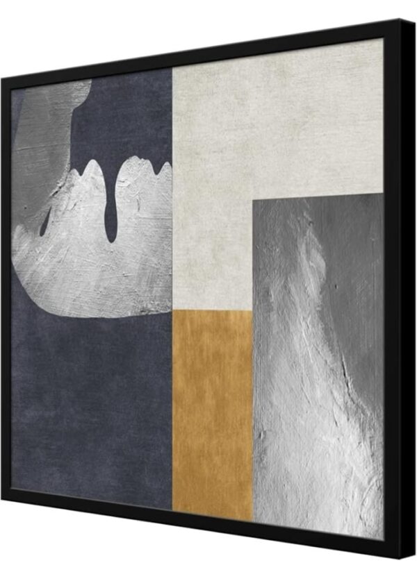 999STORE white blue and yellow and grey abstract canvas painting abstract wall art (BoxF36X360008) (2192) - Image 4
