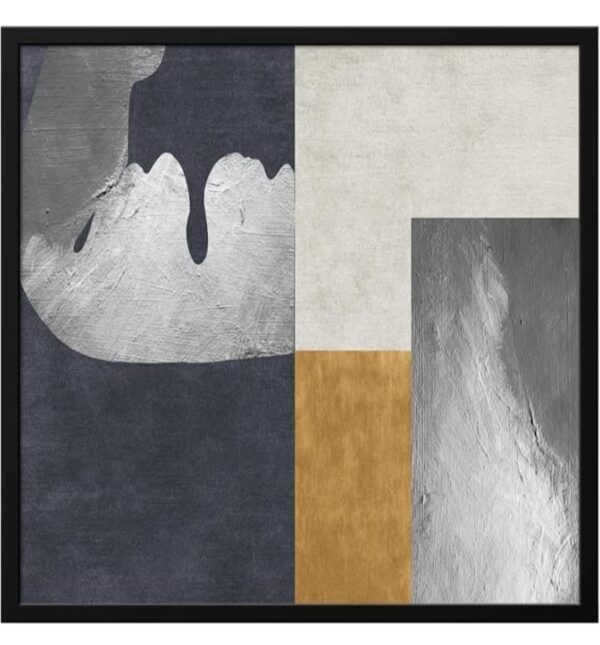 999STORE white blue and yellow and grey abstract canvas painting abstract wall art (BoxF36X360008) (2192) - Image 3