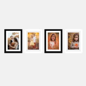 Amazon Brand - Solimo Set of 4 Black & White Photo Frames With Mount Paper (6 X 8 Inch - 2 Pcs Black & 2 Pc White) (3221)