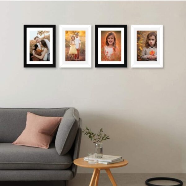 Amazon Brand - Solimo Set of 4 Black & White Photo Frames With Mount Paper (6 X 8 Inch - 2 Pcs Black & 2 Pc White) (3221) - Image 2