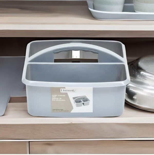 home Plastic Storage Tray Basket with Handle Pantry Jewelry Organizer Basket Bins Desktop Paper Storage for Organization Countertops Cabinets Bedrooms Bathrooms by Nilkamal (3213) MINOR CRACK ) - Image 3