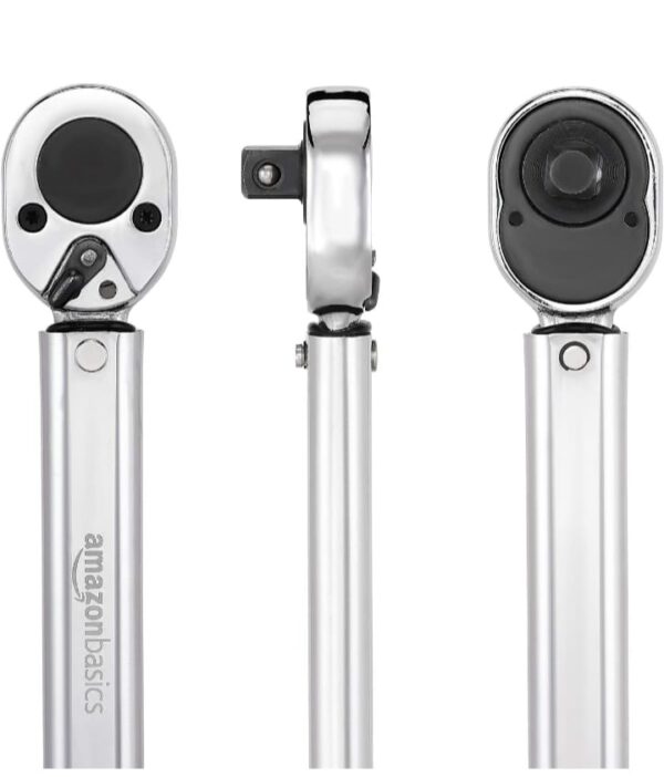 amazon basics 1/2-Inch Drive Click Torque Wrench - 20-150 ft.-lb, 27.1-203.5 Nm - Fixed Square (3100) - Image 4