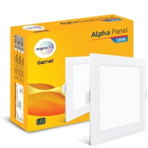 wipro Garnet 18W Square LED Alpha Panel | Cool White Light (6500K) | Recessed Down Light for False Ceiling | Cutout - 159x159mm | Pack of 1 (3256)