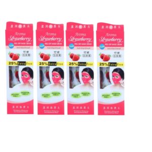 AROMA STRAWBERRY PEEL OFF MASK CREAM ANTI BLACKHEAD ( 130 G ) EXP-12/25 ( PACK OF 4 )