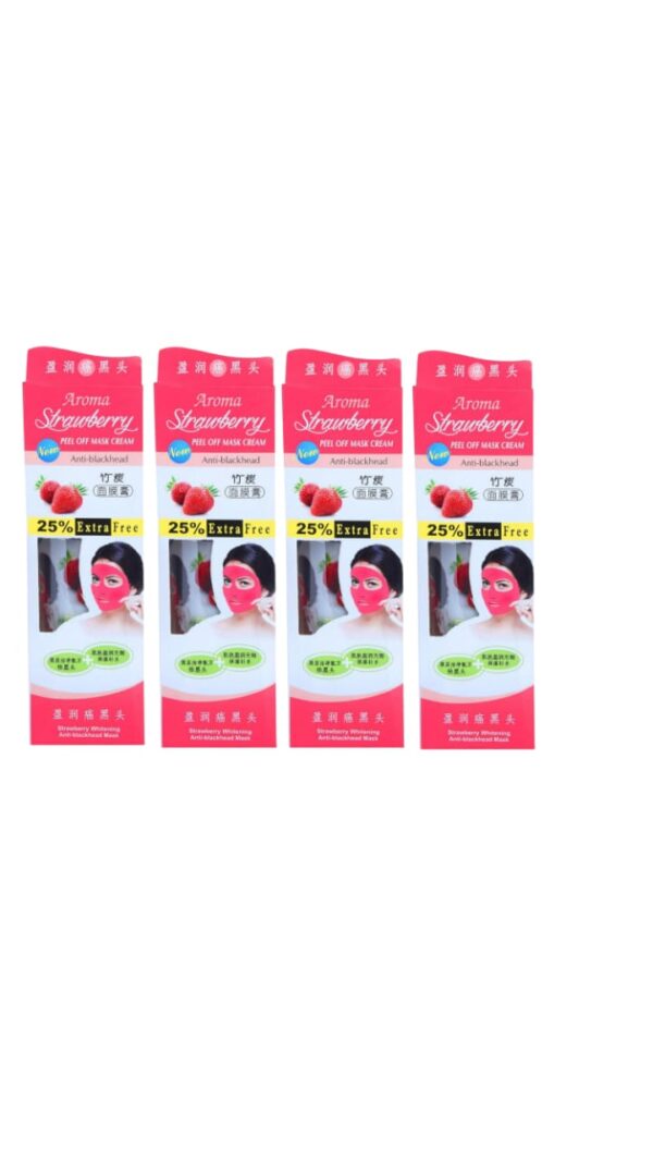 AROMA STRAWBERRY PEEL OFF MASK CREAM ANTI BLACKHEAD ( 130 G ) EXP-12/25 ( PACK OF 4 )