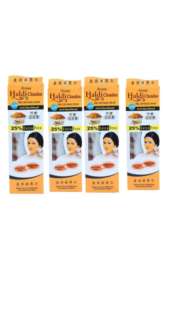 AROMA HALDI CHANDAN PEEL OF MASK CREAM 130G+25% EXTRA PACK OF 4 (EXP-1/26)