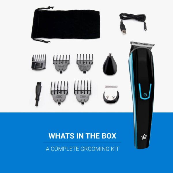 Flipkart SmartBuy MultiTrim Runtime: 60 min Multi Purpose Trimmer for Men  (Blue) (.7906) - Image 3