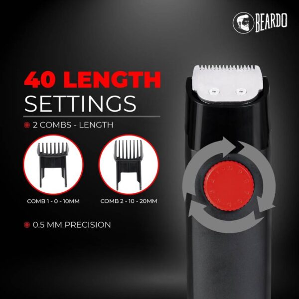BEARDO BD-PMTM02 Trimmer 120 min Runtime 40 Length Settings  (Black) (7910) - Image 2