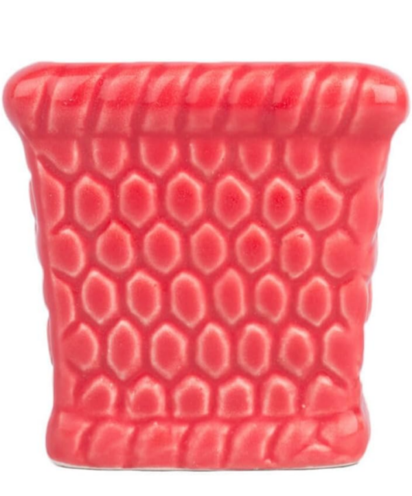 Ugaoo Honeycomb Ceramic Pot (Red) (8233) (p) - Image 2