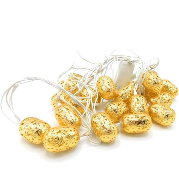 BUDWILL Peanut 6 Meter 16 LED Warm White Golden Metal Hanging Light Fairy String Lights for Diwali Decoration,Home Décor, Wedding ( 2 pcs damage ) ( 8318) (p) - Image 2
