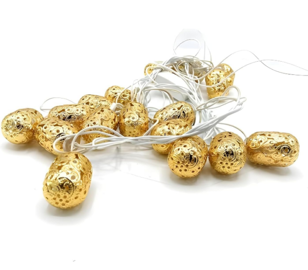 BUDWILL Peanut 6 Meter 16 LED Warm White Golden Metal Hanging Light Fairy String Lights for Diwali Decoration,Home Décor, Wedding ( 2 pcs damage ) ( 8318) (p)