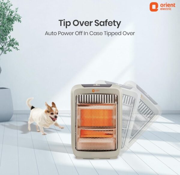 Orient Electric Stark Quartz Room Heater | 800 W Low Power Consumption | Tip-over Protection | 2 Heating Rods for Quick Heating | Cool Touch Body | 1 Year Warranty, White

N.8585. 8586 (vivek) - Image 3