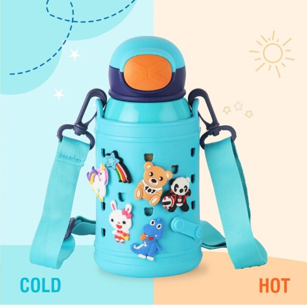 Cello Joytron Kids Flask | Stainless Steel Keeps Drinks Cool or hot for an Extra Long time | Double Walled Vacuum Insulated Technology | Leak Proof lid | 550ml, Blue N.8694 (vivek) Circle part not included - Image 4