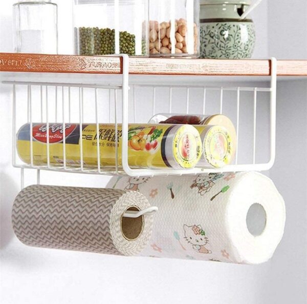 Bianco 12 Inch Multifunctional Storage Basket Kitchen Storage Rack Under Cabinet Storage Shelf Basket Wire Rack Organizer Storage White Versatile Durable Space Saving Convenient Pack of 1 N.8430 - Image 4