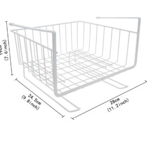Bianco 12 Inch Multifunctional Storage Basket Kitchen Storage Rack Under Cabinet Storage Shelf Basket Wire Rack Organizer Storage White Versatile Durable Space Saving Convenient Pack of 1 N.8430