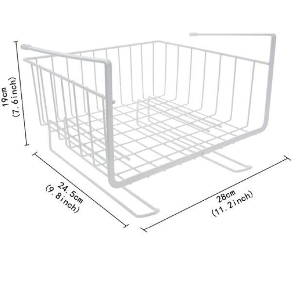 Bianco 12 Inch Multifunctional Storage Basket Kitchen Storage Rack Under Cabinet Storage Shelf Basket Wire Rack Organizer Storage White Versatile Durable Space Saving Convenient Pack of 1 N.8430