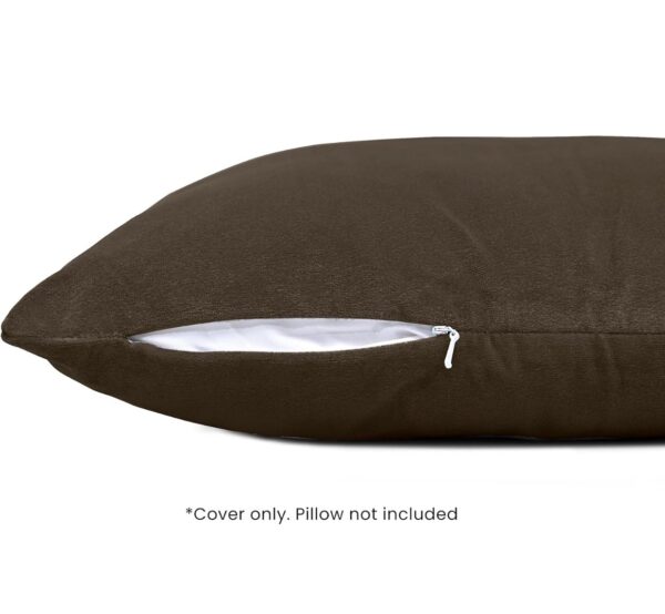 MY ARMOR Velvet Cushion Covers Set of 2-24 x 24 Inches, Soft & Luxurious Large Cushion Cases for Bedroom, Sofa, Chair & Living Room - Brown N.8473 (vivek) - Image 4