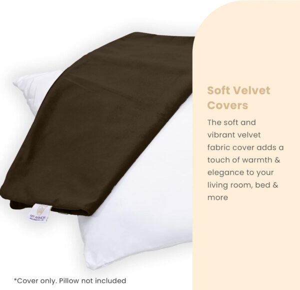 MY ARMOR Velvet Cushion Covers Set of 2-24 x 24 Inches, Soft & Luxurious Large Cushion Cases for Bedroom, Sofa, Chair & Living Room - Brown N.8473 (vivek)