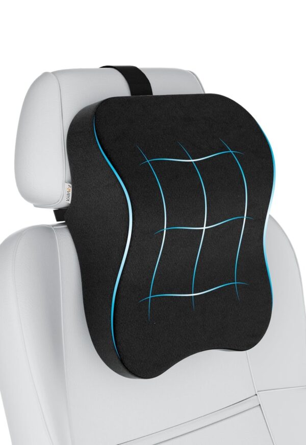 FOVERA Car Neck Rest Pillow | 2 Years Warranty | Memory Foam Neck Pillow for Car, Car Seat Head Rest Cushion for Neck & Cervical Support - Relieves Neck Pain (Large, Black, Pack of 1)N.8523. 8524. 8525. (Vivek) - Image 3