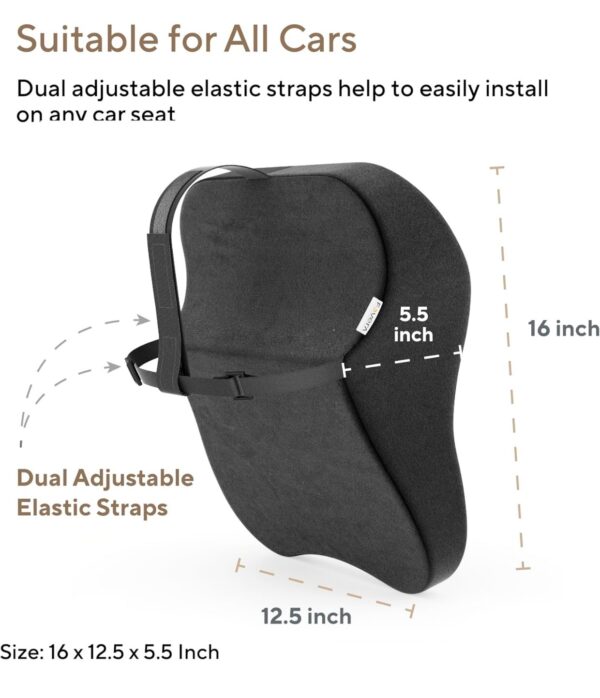 FOVERA Car Neck Rest Pillow | 2 Years Warranty | Memory Foam Neck Pillow for Car, Car Seat Head Rest Cushion for Neck & Cervical Support - Relieves Neck Pain (Large, Black, Pack of 1)N.8523. 8524. 8525. (Vivek) - Image 2