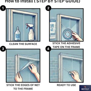 Netfly 120 GSM Window Mosquito Net – Easy Install Polyester Mesh Insect Screen for Windows & Doors, Strong Adhesive Velcro, Washable & Reusable Bug Screen (4x5 FT, White) N.7985. 7986 ( vivek)