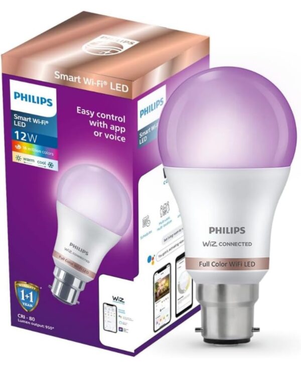 PHILIPS WiZ Neo 12W B22 Wi-Fi & Bluetooth LED Smart Bulb with Music Sync, Compatible with Amazon Alexa & Google Assistant, 16 Million Colours & Motion Sensing Technology | Pack of 1 N.8435 (vivek) - Image 2
