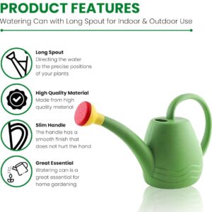Klassic Watering Can (1.8L)| Plastic Green Water Can with Sprayer for Plants/Garden | Indoor Outdoor Watering Shower Can | Sprinkler for Plants | Watering Hand Bottles for Garden | Water Spray Can. N.8148. 8149. 8150. 8151. ( vivek)