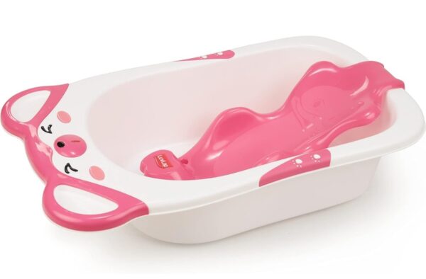 LuvLap Bubble Baby Bathtub (White & Pink) & Anti Slip Baby Plastic Bath Chair (Pink), Bathtub with Drain Plug, Baby Bath Seat/Sling with Non Slip Suction Base, Baby Bathing Essential (Only tub hai )N.8754 ( vivek)

Circle part not included