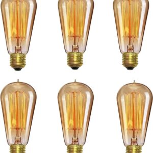 Lexton Edison Tungsten Filament Bulb | Antique Glass Light Bulbs | Vintage Base | E27 | Yellow Light | Pack of 10| Home Decoration, Hall, Restaurant, Bar Lighting N.8492 ( vivek)