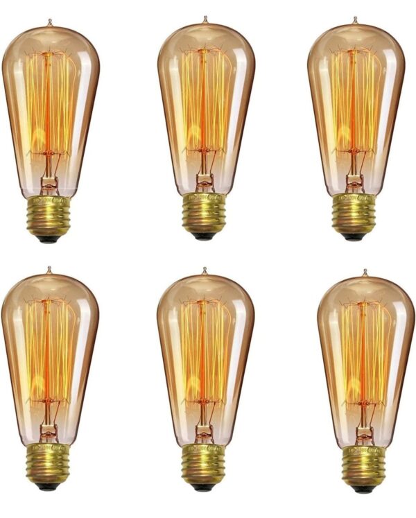 Lexton Edison Tungsten Filament Bulb | Antique Glass Light Bulbs | Vintage Base | E27 | Yellow Light | Pack of 10| Home Decoration, Hall, Restaurant, Bar Lighting N.8492 ( vivek)