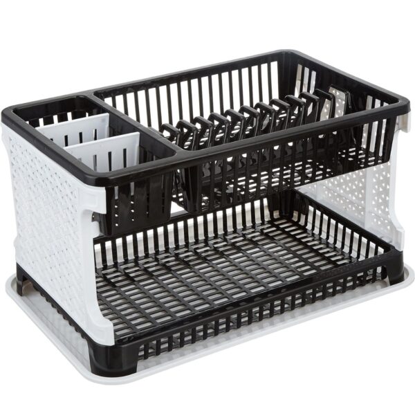 Amazon Brand - Solimo Plastic Dish Drainer, (Black , 51 cm * 33 cm * 27.2 cm) Minor body damege N.7837 ( vivek) - Image 3