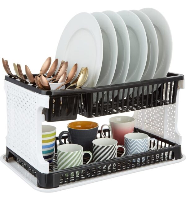 Amazon Brand - Solimo Plastic Dish Drainer, (Black , 51 cm * 33 cm * 27.2 cm) Minor body damege N.7837 ( vivek) - Image 4