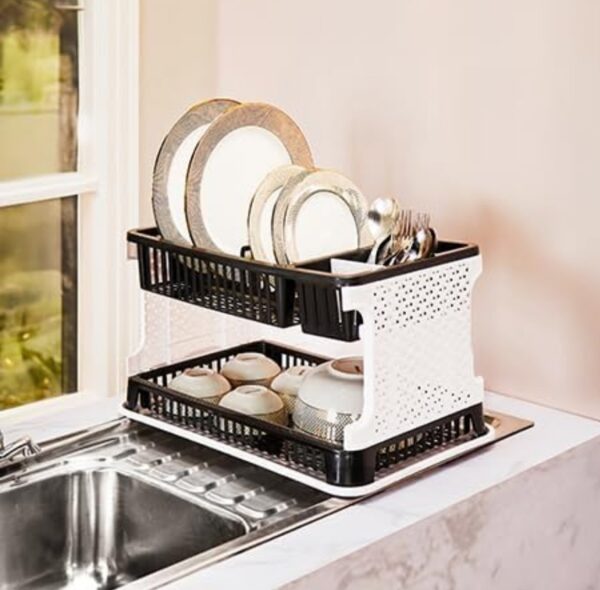 Amazon Brand - Solimo Plastic Dish Drainer, (Black , 51 cm * 33 cm * 27.2 cm) Minor body damege N.7837 ( vivek) - Image 2