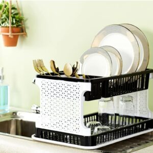 Amazon Brand - Solimo Plastic Dish Drainer, (Black , 51 cm * 33 cm * 27.2 cm) Minor body damege N.7837 ( vivek)