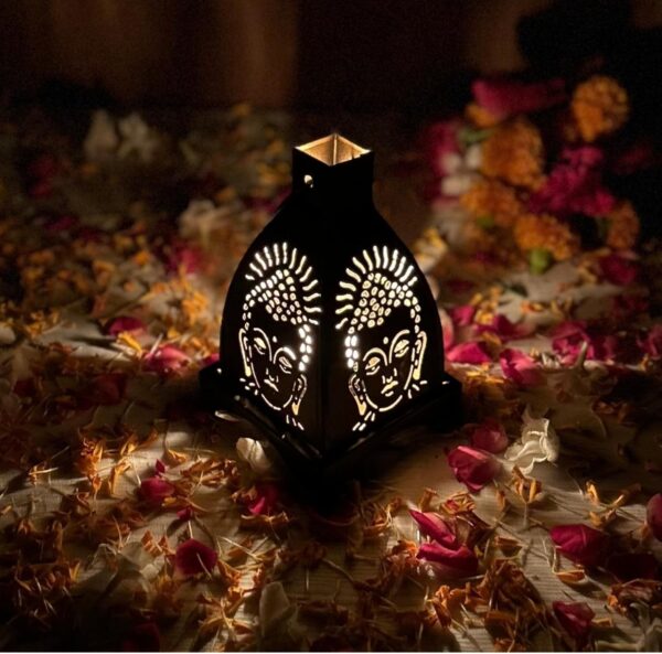 Buddha Hanging Tealight Holder, Buddha Shadow Tealight Holder for Home Decor, N.8302 (vivek) - Image 3