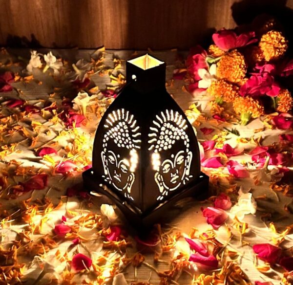 Buddha Hanging Tealight Holder, Buddha Shadow Tealight Holder for Home Decor, N.8302 (vivek)