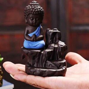 CraftJunction Baby Monk Smoke Backflow Incense Holder Showpiece Figurine with 10 Incense Sticks(11 * 6 * 11 cm) (backside body     minor damage) N.8288 (vivek)