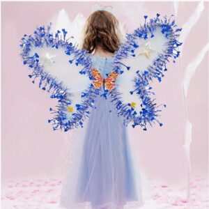 YUPPIN Fairy Butterfly wings, hair band and magic wand for princess dress up party for Girls  isatik not included 
shani